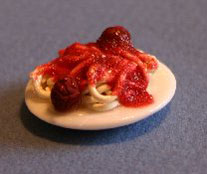 Dollhouse Miniature Spaghetti and Meatballs